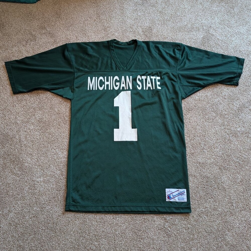 Champion NCAA Michigan State Spartans Vintage College Jersey Number 1